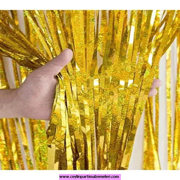 Simli Gold Duvar Püskülü